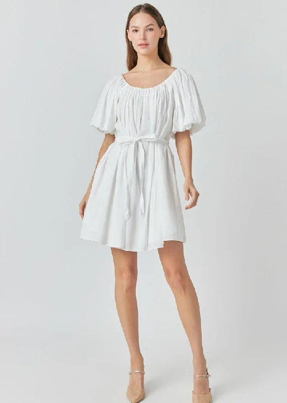 Eloise Pleated Puff Sleeve Dress ***FINAL SALE***