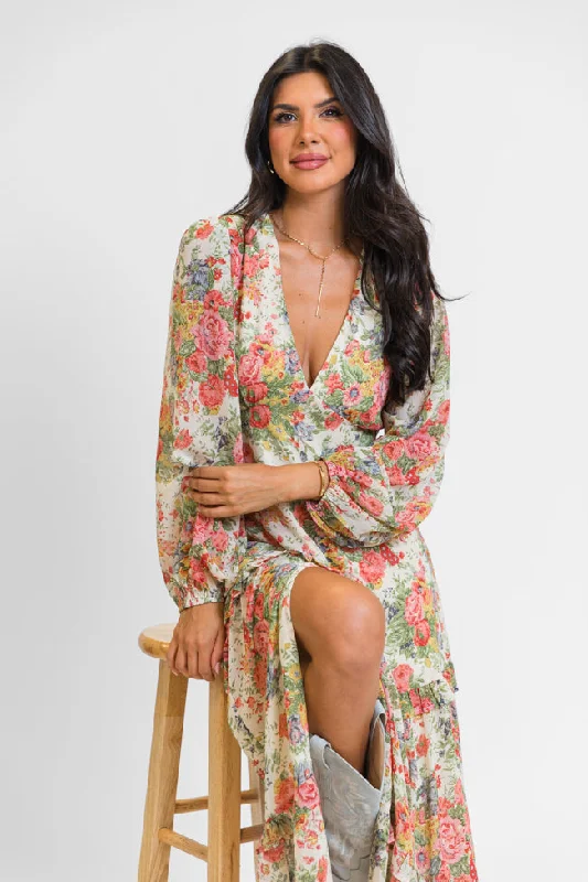 Fell For You Multi Floral Print Maxi Dress