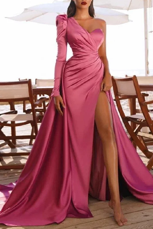 Solid Color Party High Slipt Maxi Dress