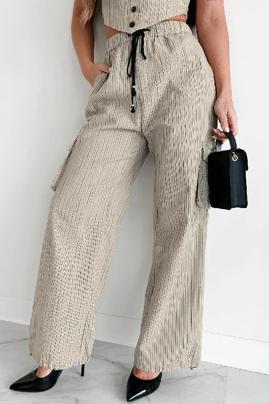 Celebration Of Individuality Striped Cargo Pants (Natural)