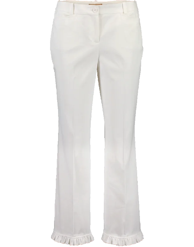 Cotton Ruffle Hem Trouser