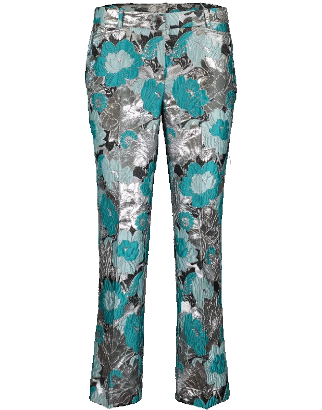 Floral Brocade Cropped Trouser