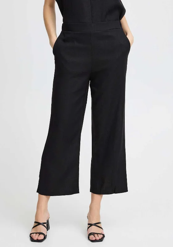 Fransa Juna Wide Leg Culottes, Black