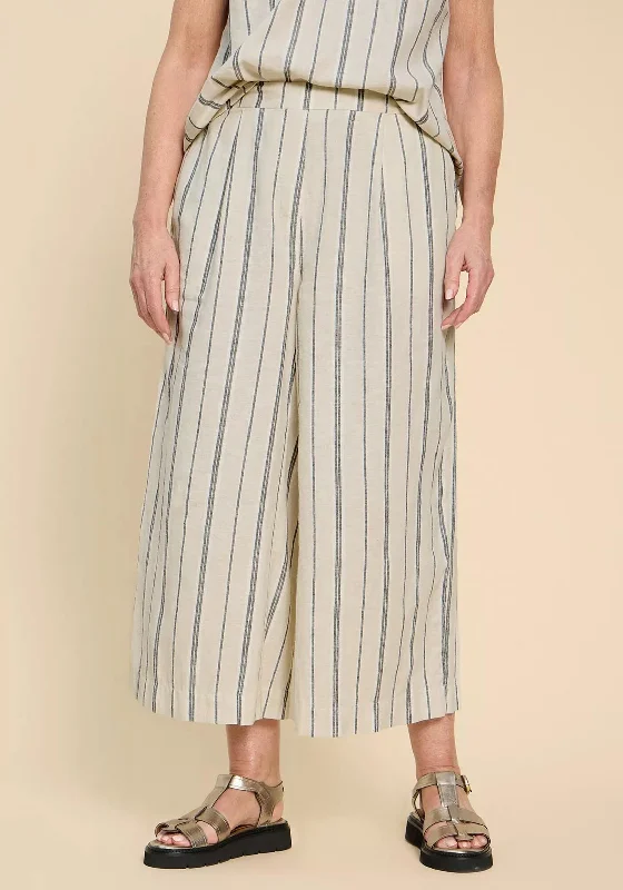 White Stuff Lisette Stripe Linen Culotte, Natural