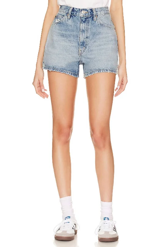 The Midi Short In Ripped Tide