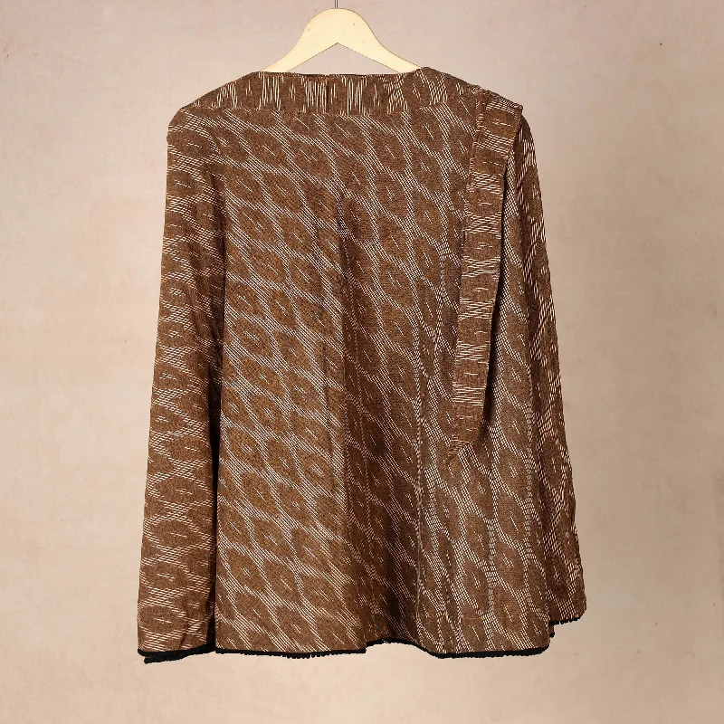 Brown - Pochampally Ikat Cotton Wrap Around Skirt