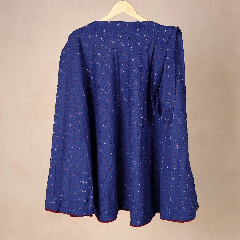 Blue - Pochampally Ikat Cotton Wrap Around Skirt