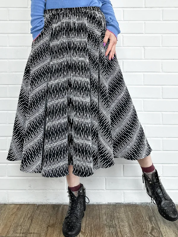 New Colour! Mono Textured Knitted Pattern Flowy Round Skirt