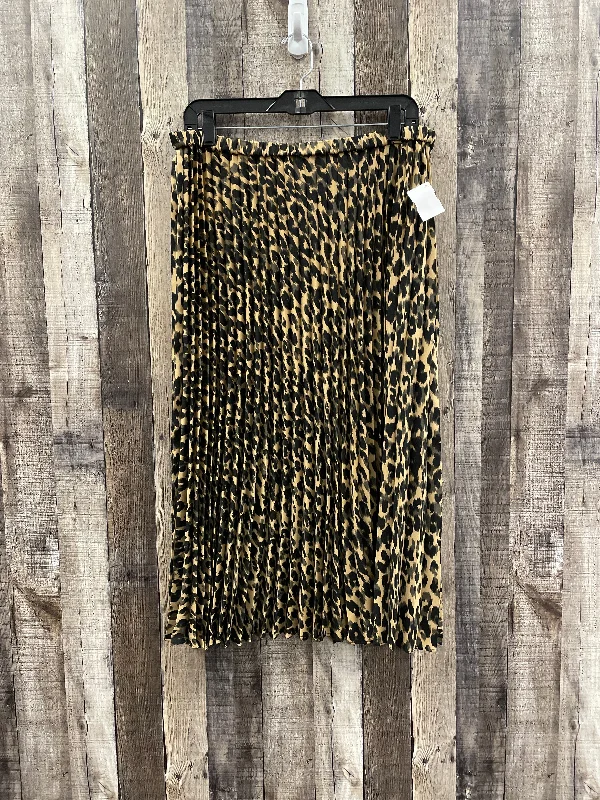 Skirt Midi By Halogen In Leopard Print, Size: L