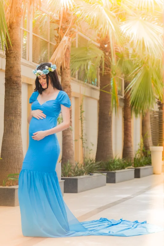 Exclusive Pristine Blue Maternity Photoshoot Gown