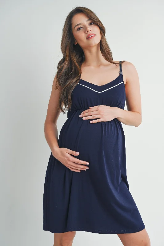 Nursing Friendly Cami V Neck Maternity Dress