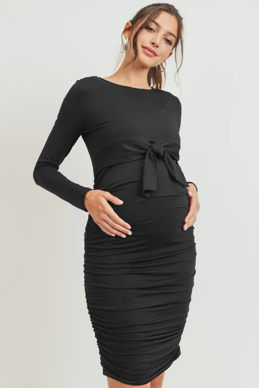 Rayon Modal Front Tie Maternity/ Nursing Dress