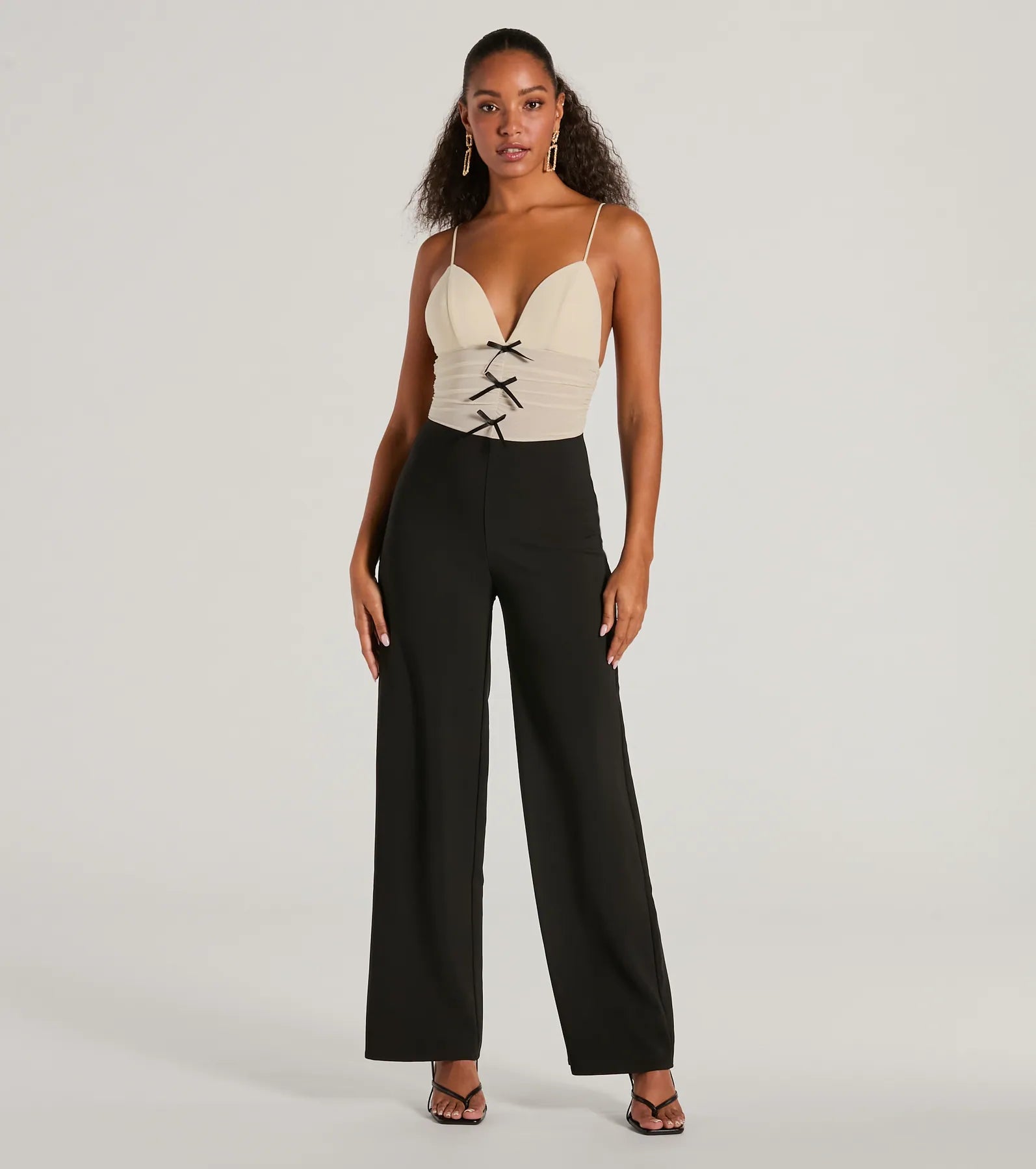 Sweet And Chic Bow Detail Sleeveless Jumpsuit